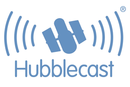 Hubblecast logo of a transmitting satellite